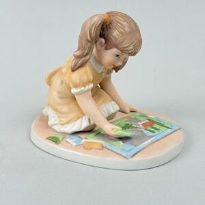 Frances Hook Puzzling Figurine Roman Inc 1985 Yellow New Old Stock Vintage Decor